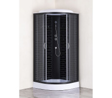 Душевая кабина 100х100 см LORANTO CS-6610-13GB 100 поддон 13см, черный кирпичный узор, прозрачное стекло 4мм, профиль черный Душевая кабина 100х100 см LORANTO CS-6610-13GB 100 поддон 13см, черный кирпичный узор, прозрачное стекло 4мм, профиль черный