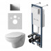 Инсталляция с подвесным унитазом без ободка с сиденье микролифт и клавишей AM.PM Willow IS110151.DX15C1700 хром 