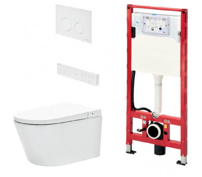 Комплект TECE, TeceSpring Smart L S955797 цвет унитаза-белый, цвет сиденья-белый, цвет клавиши-белый матовый
