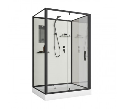 Душевая кабина Niagara Standart ST100/80/15Q/BL/BK (100х80х200) прямоугольник, поддон 15см, распашная, профиль черный, без крыши Душевая кабина Niagara Standart ST100/80/15Q/BL/BK (100х80х200) прямоугольник, поддон 15см, распашная, профиль черный, без крыши