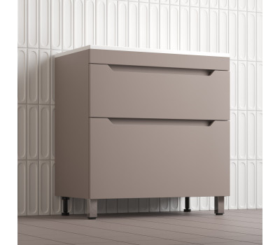 Тумба напольная Style Line Остин под раковину Фортуна 80 2 ящ тауп темный эмаль PLUS ЛС-00002398 
