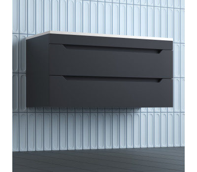 Тумба подвесная Style Line Остин под раковину Фортуна 100 2 ящ графит эмаль PLUS ЛС-00002408 