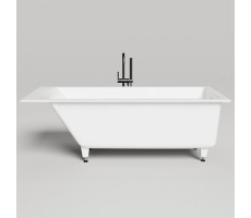 Встраиваемая ванна 170x75 Salini Cascata KIT 104323M регулируемые ножки, донный клапан "Up&Down", сифон S-Stone, цвет: белый матовый