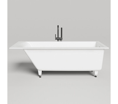 Встраиваемая ванна 170x75 Salini Cascata KIT 104323M регулируемые ножки, донный клапан "Up&Down", сифон S-Stone, цвет: белый матовый