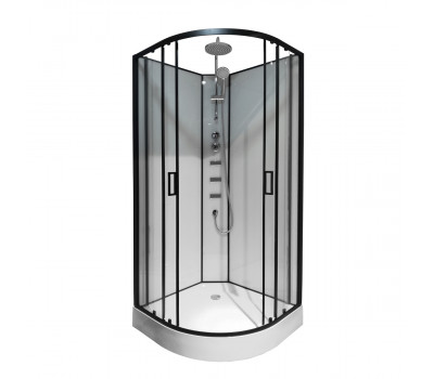 Душевая кабина 100x100 см Loranto NEO CS-21811-100 черный-матовый