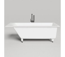 Встраиваемая ванна 170x75 Salini Cascata KIT 104323M регулируемые ножки, донный клапан "Up&Down", сифон S-Stone, цвет: белый матовый