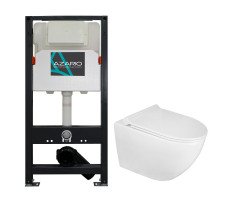 Сет AZARIO NEW AZ-501A+AZ-2196 инсталляция + унитаз Azario GENO с быстросъемным сиденьем микролифт