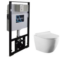 Сет AZARIO AZ-8010-1000+AZ-2196D инсталляция + унитаз GENO с быстросъемным сиденьем микролифт Сет AZARIO AZ-8010-1000+AZ-2196D инсталляция + унитаз GENO с быстросъемным сиденьем микролифт