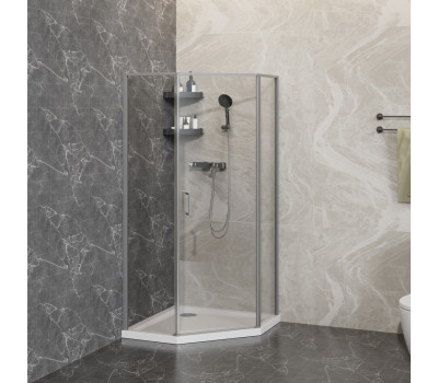 Душевое ограждение 100х100 см Azario SAKURA AZ-21C-100-MGR-CL прозрачное стекло 6 мм, профиль графит матовый