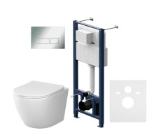 Инсталляция с подвесным унитазом Aquaspin AM.PM Like IS47051.801900 с сиденьем микролифт и клавишей