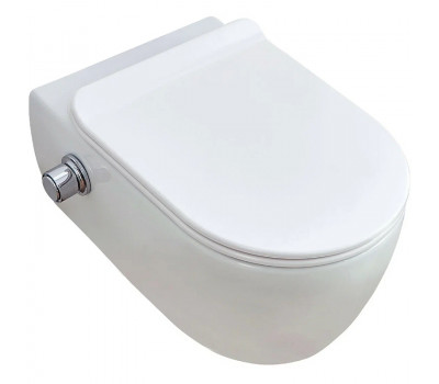 Унитаз подвесной, безободковый c функция биде SSWW CT2039V-B с сиденьем Микролифт