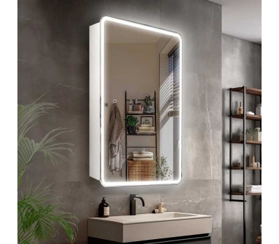 Зеркало-шкаф Style Line Каре 40х80 универсальное с подсветкой, сенсор с диммером на зеркале СС-00002462
