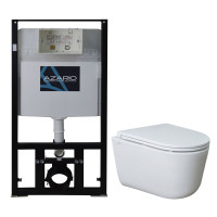 Сет: Инсталляция AZARIO AZ-8010-1000+LY1100R унитаз подвесной Creo Ceramique LYon 2.0 с системой смыва Tornado в комплекте с быстросъемным сиденьем микролифт