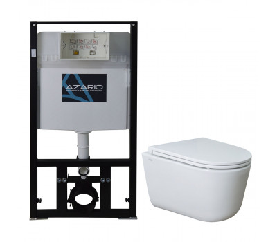Сет: Инсталляция AZARIO AZ-8010-1000+LY1100R унитаз подвесной Creo Ceramique LYon 2.0 с системой смыва Tornado в комплекте с быстросъемным сиденьем микролифт