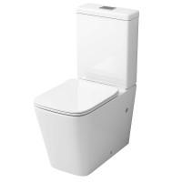 Унитаз напольный Grossman Classic GR-4445SQ безободковый, белый с тонкой крышкой, микролифт, смыв торнадо