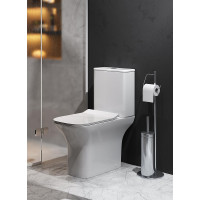 Унитаз-компакт Grossman Classic GR-4464SQ безободковый, белый с тонкой крышкой, микролифт, смыв торнадо