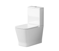 Унитаз напольный Grossman GR-4490SQ безободковый,белый с тонкой крышкой,микролифт,смыв торнадо