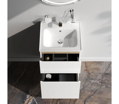 База под раковину, напольная, 50 см, 2 ящика AM.PM X-Joy M85AFSX0502WG белый глянец База под раковину, напольная, 50 см, 2 ящика AM.PM X-Joy M85AFSX0502WG белый глянец