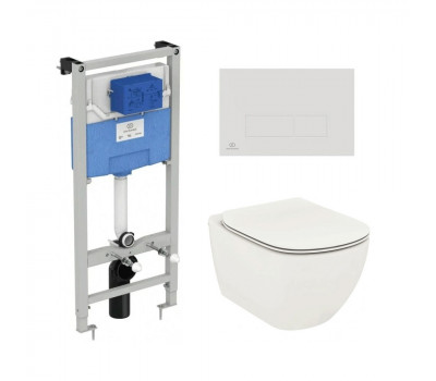 Промо-набор 3 в 1 Ideal Standard T3868V1/121AC (Унитаз T0079V1 и сиденье T3527V1 TESI, инсталляция R020467 PROSYS, панель смыва R0121AC OLEAS)