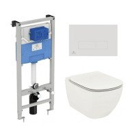 Промо-набор 3 в 1 Ideal Standard T3868V1/121AC (Унитаз T0079V1 и сиденье T3527V1 TESI, инсталляция R020467 PROSYS, панель смыва R0121AC OLEAS)