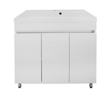 Комплект Azario Тумба Serenada 80/Н CS00097005 напольная, 3 двери, с раковиной АСТОРИЯ 80, белый