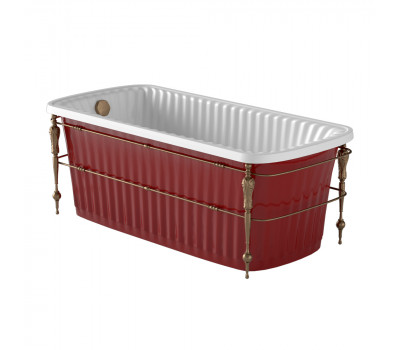 Ванна 174x83 Migliore OLIVIA CONSOLE панель красная, консоль, слив/перелив бронза 