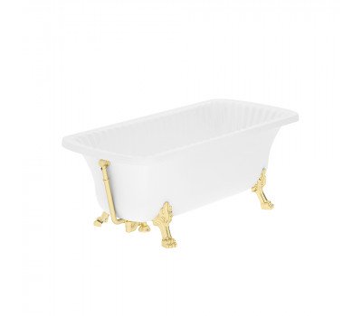 Ванна 174x83 Migliore OLIVIA белая, на лапах LEONE LUX, слив/перелив золото 