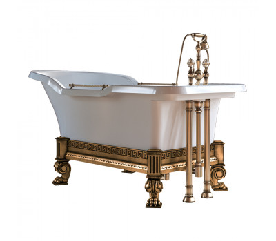 Ванна 180x87 Migliore IMPERO AFFUSTO M лафет меандр бронза, слив/перелив бронза Ванна 180x87 Migliore IMPERO AFFUSTO M лафет меандр бронза, слив/перелив бронза