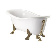 Ванна 170x80 Migliore BELLA на лапах LEONE STANDART, белая, слив/перелив бронза Ванна 170x80 Migliore BELLA на лапах LEONE STANDART, белая, слив/перелив бронза