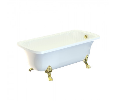 Ванна 174x83 Migliore OLIVIA белая, на лапах LEONE STANDART, слив/перелив золото 
