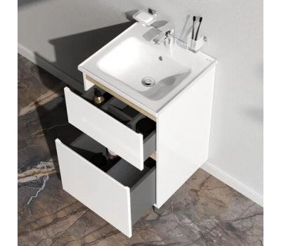 База под раковину, напольная, 50 см, 2 ящика push-to-open, белый глянец AM.PM Gem M90FSX0502WG Белый База под раковину, напольная, 50 см, 2 ящика push-to-open, белый глянец AM.PM Gem M90FSX0502WG Белый