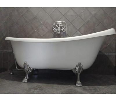 Ванна из литого мрамора Aquastone Скарлет 170х80 ножки хром