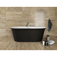 Акриловая ванна 170x78 см Aquanet Family Smart 88778-GW-MB Gloss Finish (панель Black matte) цвет белый глянец/черный матовый