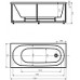 Акриловая ванна Акватек Оберон 170x70  c гидромассажем (пневмоуправление) с фронтальным экраном (слив слева)