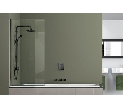 Шторка для ванны Azario Merrit 80х140 AZ-NF6211-1 800 BLACK прозрачное стекло 6 мм, цвет профиля черный