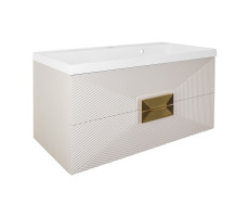 Тумба подвесная 80 см Azario ZENA 80/2 с раковиной CLASSIK 80, кашемир, ручка золото (CS00097029) Тумба подвесная 80 см Azario ZENA 80/2 с раковиной CLASSIK 80, кашемир, ручка золото (CS00097029)