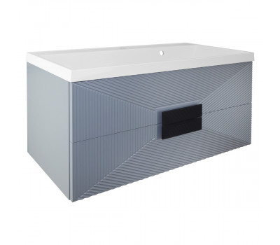 Тумба подвесная 100см Azario ZENA 100/2 с раковиной CLASSIK 100, серый, ручка золото (CS00097710) Тумба подвесная 100см Azario ZENA 100/2 с раковиной CLASSIK 100, серый, ручка золото (CS00097710)