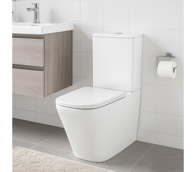 Унитаз-компакт Azario Terra AZ-6003-A безободковый, система смыва "Скрытое торнадо", в комплекте с быстросъемным сиденьем микролифт