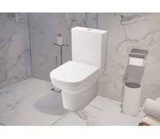 Унитаз компакт напольный Azario Alba AZ-8323 GB безободковый с бачком и сиденьем микролифт, с арматурой GEBERIT