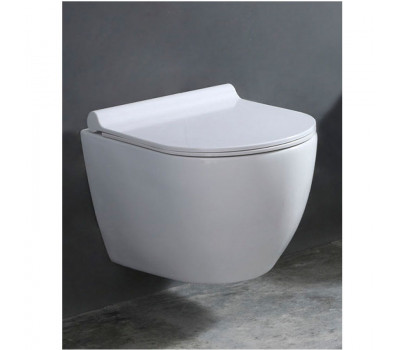 Унитаз подвесной Azario Geno AZ-2196D безободковый с ультратонким сиденьем мироклифт Унитаз подвесной Azario Geno AZ-2196D безободковый с ультратонким сиденьем мироклифт
