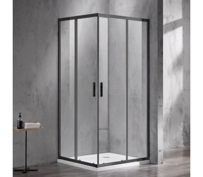 Душевое ограждение 90х90 AZARIO  AZ-ND1142 900 Black прозрачное стекло 6 мм, цвет профиля черный