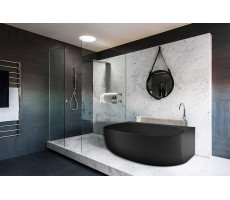 Ванна акриловая 170х88 Azario CAMBRIDGE CAM17289MB цвет черная, пристенная, в комплекте с сифоном и металлической рамой  