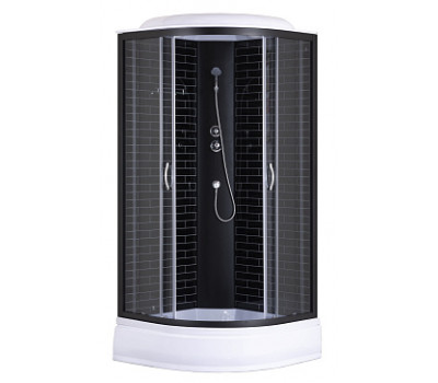 Душевая кабина 100х100 см LORANTO CS-6610-25GB 100 черный кирпичный узор, серое стекло 4мм профиль черный Душевая кабина 100х100 см LORANTO CS-6610-25GB 100 черный кирпичный узор, серое стекло 4мм профиль черный