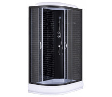 Душевая кабина 120х80 см Loranto CS-66120-20R GB 120 поддон 20 см черный кирпичный узор, серое стекло 4 мм профиль черный