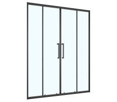 Душевая дверь Loranto 160x190 CS-AB04B-160 раздвижная, прозрачное стекло 6 мм, профиль черный матовый