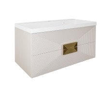 Тумба подвесная 80 см Azario ZENA 80/2 с раковиной CLASSIK 80, кашемир, ручка золото (CS00097029) Тумба подвесная 80 см Azario ZENA 80/2 с раковиной CLASSIK 80, кашемир, ручка золото (CS00097029)