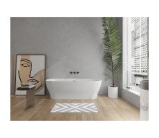 Ванна акриловая пристенная 180х75 см Azario OLEAN OLE18075 в комплекте с сифоном и металлической рамой