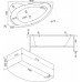 Ванна акриловая BAS Лагуна левая 170х110 (фронтальная панель отдельно)
