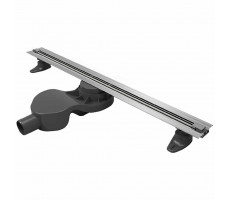 Желоб BERGES водосток SUPER Slim 1000, матовый хром, S-сифон D50 H60 боковой 090155 