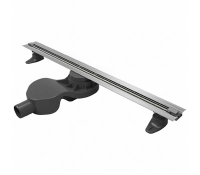 Желоб BERGES водосток SUPER Slim 600, матовый хром, S-сифон D50 H60 боковой 090152 